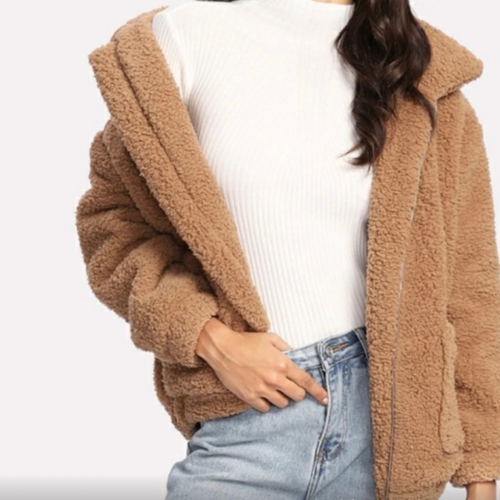 Cotton Candy LA plush teddy zip up jacket from 12th Tribe — womens medium